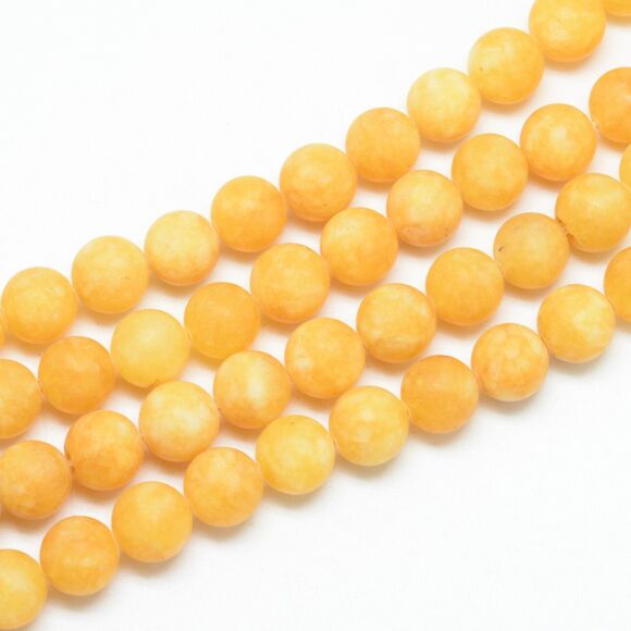8-9MM Frosted Yellow Gold Jade Beads-ONE Gemstone Bead Strand-Jewelry Making NWT - Picture 1 of 2